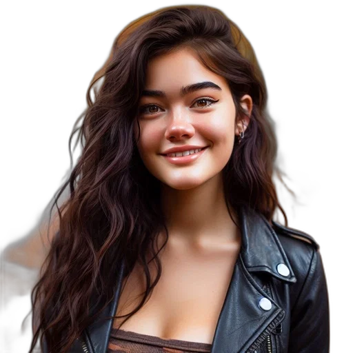 jacket, face, hair, dress transparent PNG cut-out