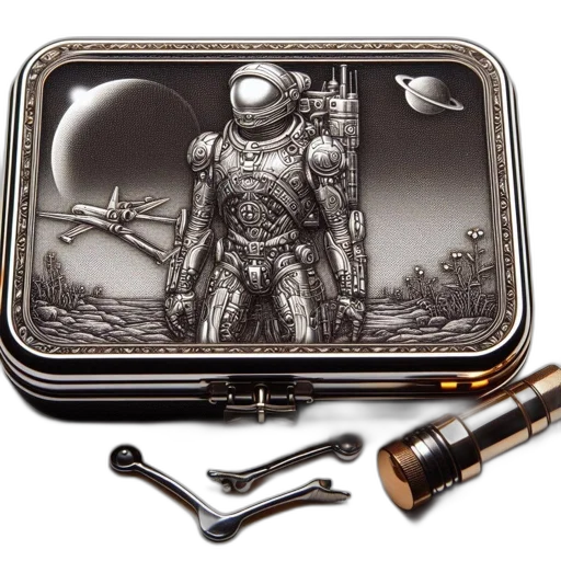 outer space, engraved, box, features transparent PNG cut-out