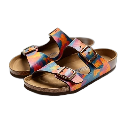 shoes, colorful, pair, birkenstock transparent PNG cut-out