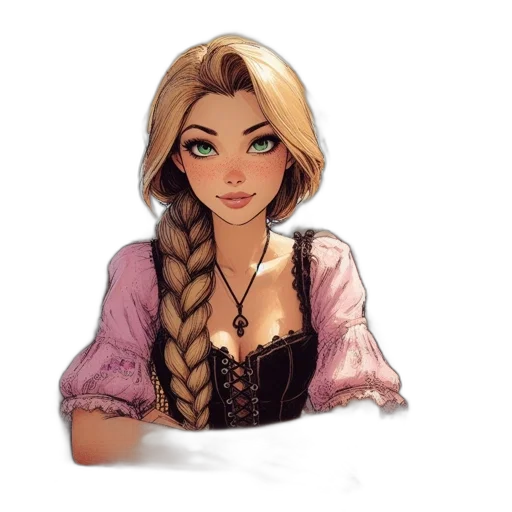 dress, jewelry, face, staff transparent PNG cut-out