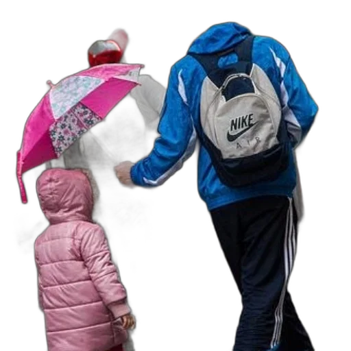 jacket, umbrella, 3d render, photorealistic transparent PNG cut-out