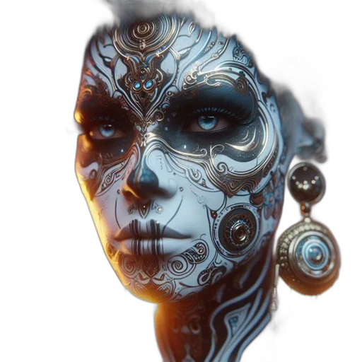 jewelry, mask, face, robot transparent PNG cut-out