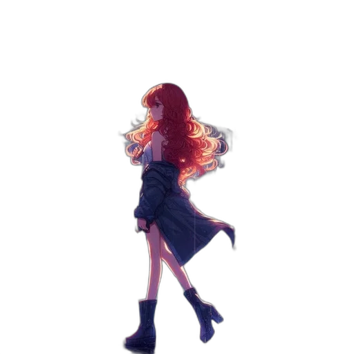 dress, hair, jacket, creature transparent PNG cut-out