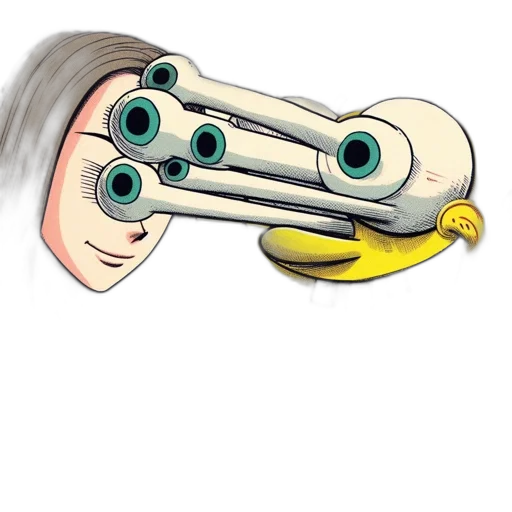 weapon, staff, robot, hair transparent PNG cut-out
