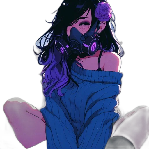 dress, jacket, mask, hair transparent PNG cut-out