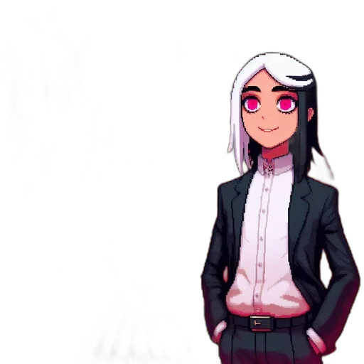 staff, jacket, creature, pixel art transparent PNG cut-out