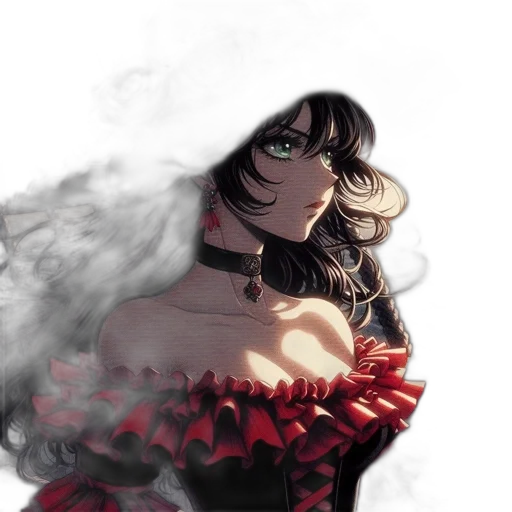 dress, comic book art, photorealistic, fantasy art transparent PNG cut-out