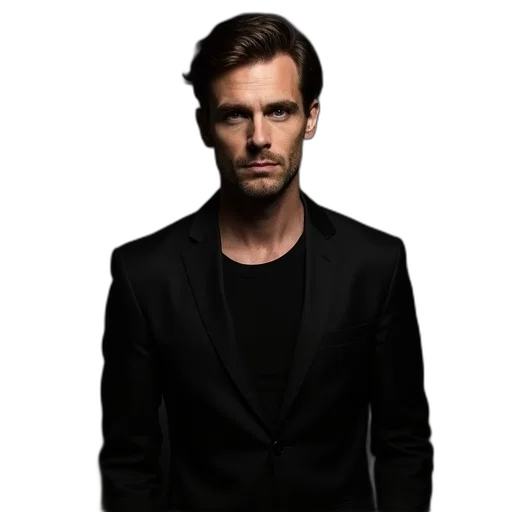jacket, staff, face, dark transparent PNG cut-out