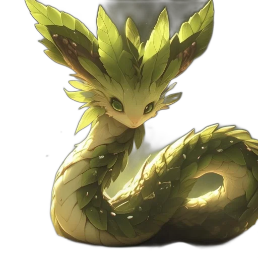 dragon, creature, staff, animal transparent PNG cut-out