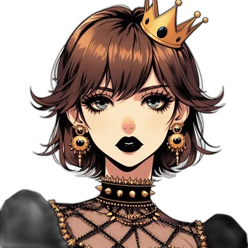 crown, jewelry, staff, face transparent PNG cut-out