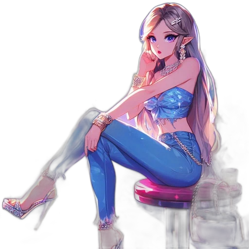 dress, jewelry, shoes, concept art transparent PNG cut-out