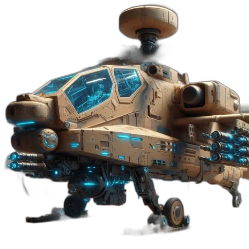 weapon, robot, concept art, 3d render transparent PNG cut-out