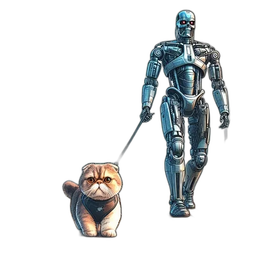 robot, animal, concept art, 3d render transparent PNG cut-out