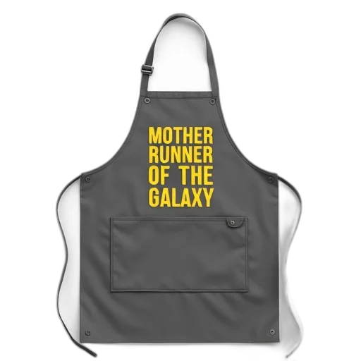 gray, apron, yellow, text transparent PNG cut-out