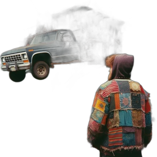 jacket, car, concept art, photorealistic transparent PNG cut-out