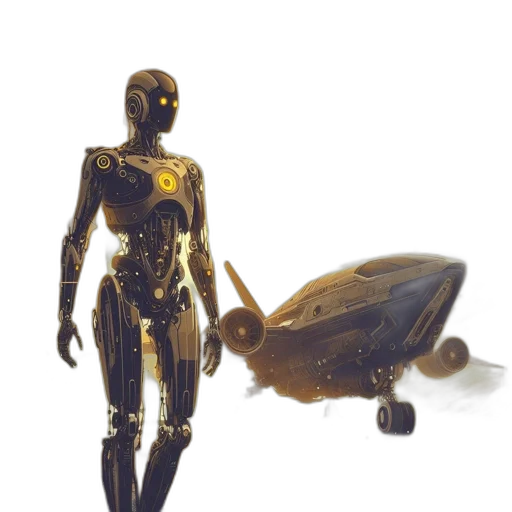 robot, weapon, staff, creature transparent PNG cut-out