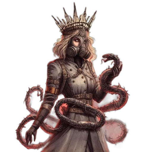 crown, staff, creature, concept art transparent PNG cut-out