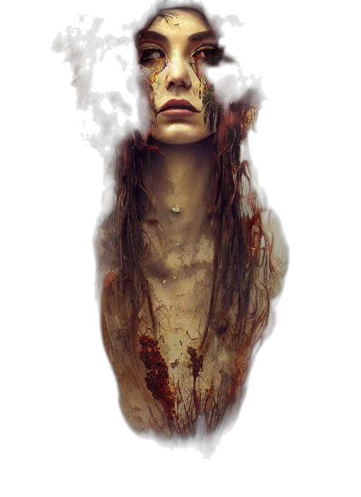 face, mask, hair, creature transparent PNG cut-out