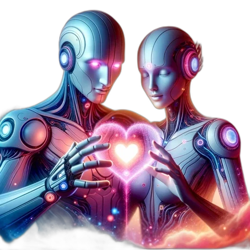 robot, concept art, vaporwave, cyberpunk transparent PNG cut-out
