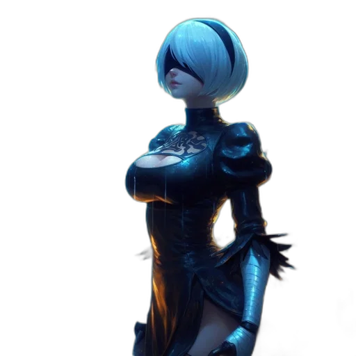 dress, robot, staff, mask transparent PNG cut-out