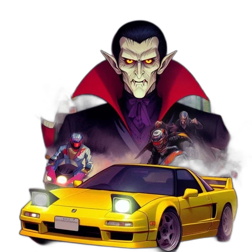 car, concept art, comic book art, fantasy art transparent PNG cut-out