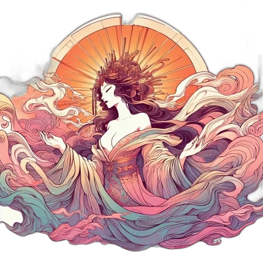 dress, hair, fantasy art, watercolor transparent PNG cut-out