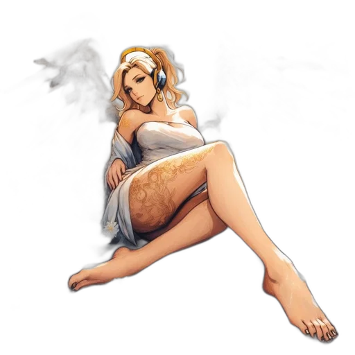 dress, staff, fantasy art, concept art transparent PNG cut-out