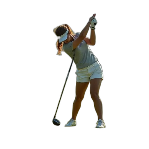 staff, 3d render, female, golfer transparent PNG cut-out