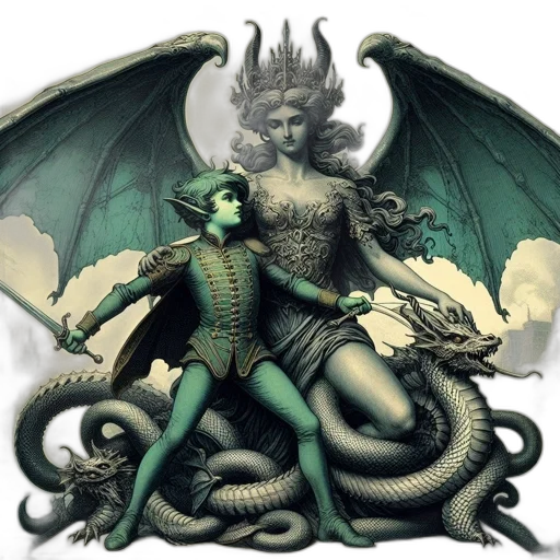 dragon, fantasy art, concept art, comic book art transparent PNG cut-out