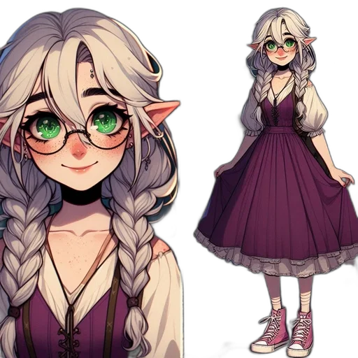 dress, concept art, fantasy art, anime transparent PNG cut-out