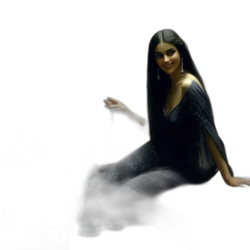 dress, hair, creature, concept art transparent PNG cut-out