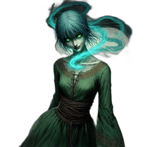 dress, staff, mask, creature transparent PNG cut-out
