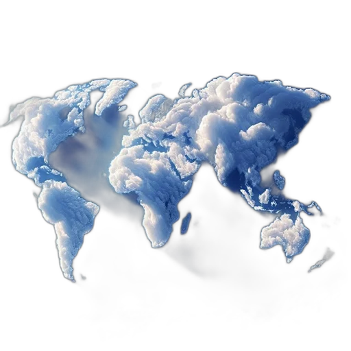 3d render, artistic, interpretation, continents transparent PNG cut-out