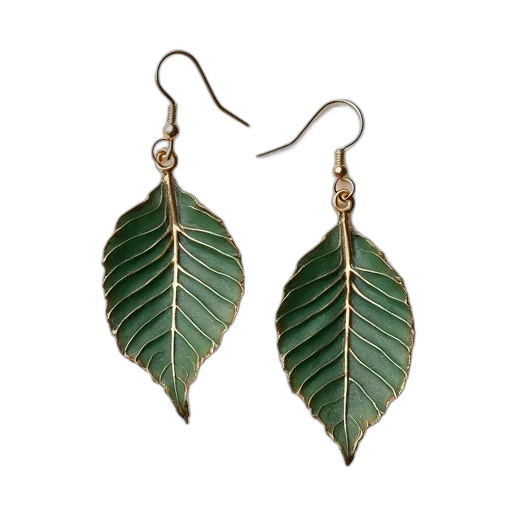 jewelry, pair, earrings, leaf transparent PNG cut-out