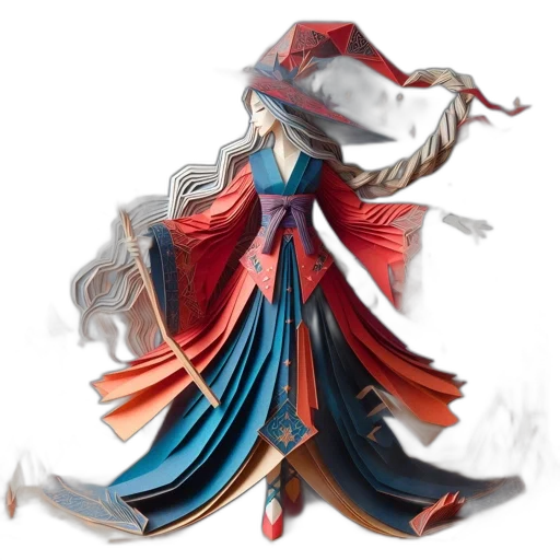 mask, dress, dragon, staff transparent PNG cut-out