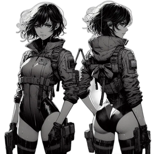 weapon, jacket, sword, robot transparent PNG cut-out