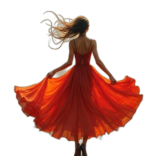 dress, hair, photorealistic, oil painting transparent PNG cut-out