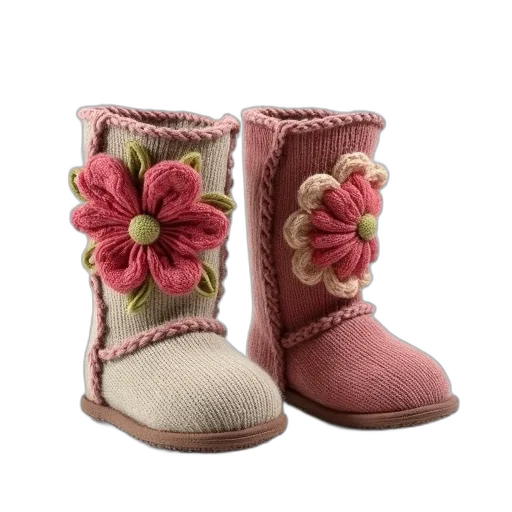 shoes, pair, knitted, boots transparent PNG cut-out