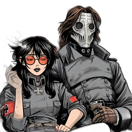 mask, jacket, comic book art, concept art transparent PNG cut-out