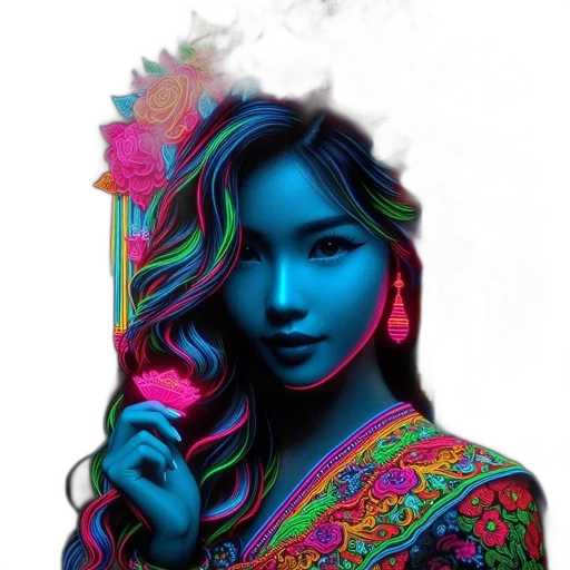 dress, mask, staff, umbrella transparent PNG cut-out