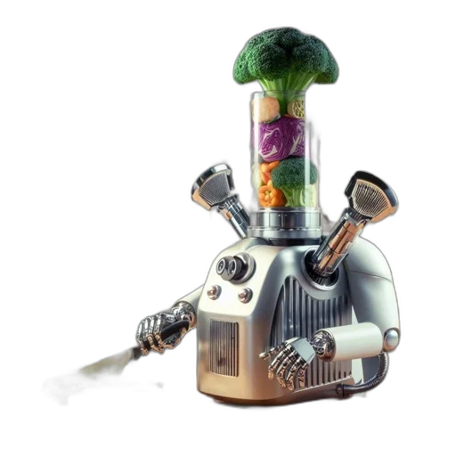robot, food, weapon, staff transparent PNG cut-out