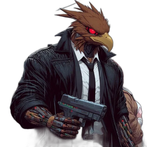 animal, weapon, staff, jacket transparent PNG cut-out