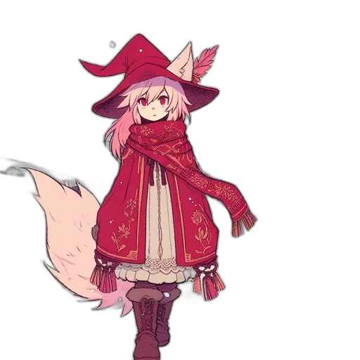 staff, hat, dragon, dress transparent PNG cut-out