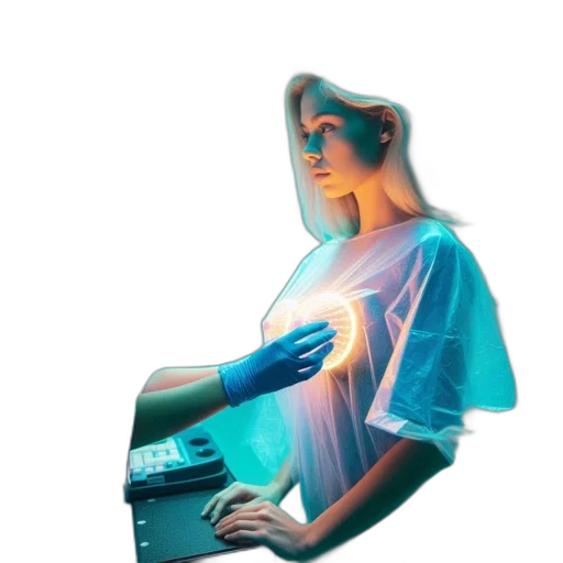 robot, dress, jacket, staff transparent PNG cut-out