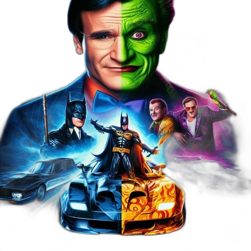 car, comic book art, concept art, neon transparent PNG cut-out