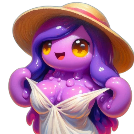 hat, dress, creature, staff transparent PNG cut-out