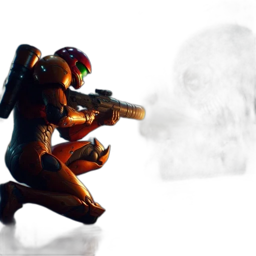 robot, weapon, concept art, 3d render transparent PNG cut-out