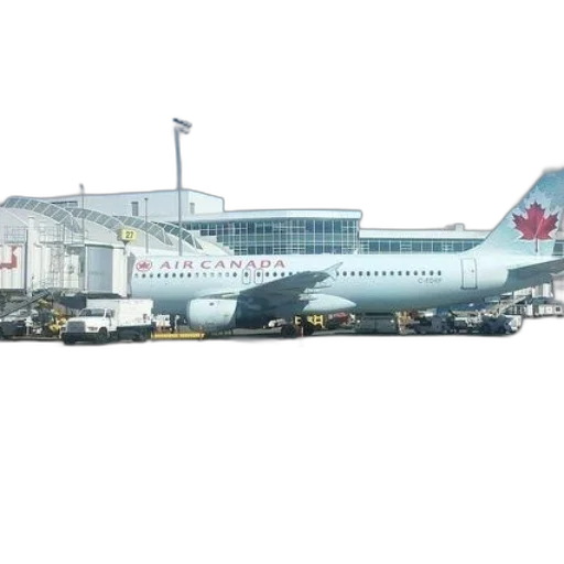 air, canada, plane, parked transparent PNG cut-out