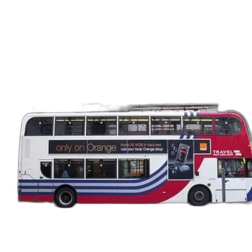 3d render, photorealistic, concept art, double-decker transparent PNG cut-out