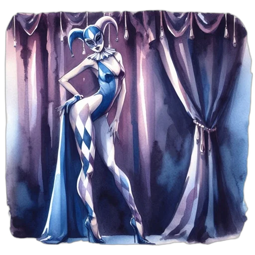 dress, concept art, watercolor, comic book art transparent PNG cut-out